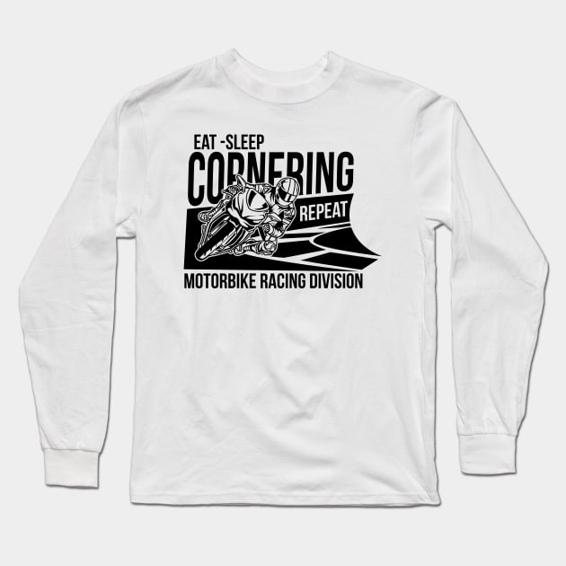 CORNERING MOTORBIKE Long Sleeve T-Shirt by beanbeardy